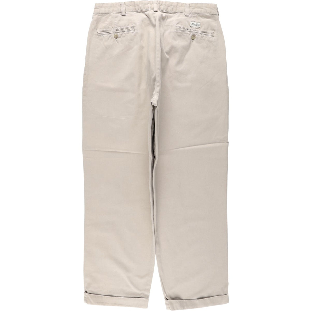 Ralph Lauren POLO by Ralph Lauren HAMMOND PANT, two-pleat chino pants, men's w36 equivalent cotton Beige type Vintage Second Hand