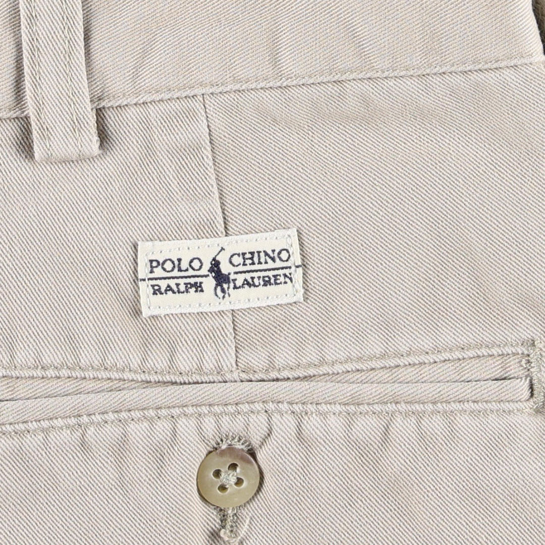 Ralph Lauren POLO by Ralph Lauren HAMMOND PANT, two-pleat chino pants, men's w36 equivalent cotton Beige type Vintage Second Hand