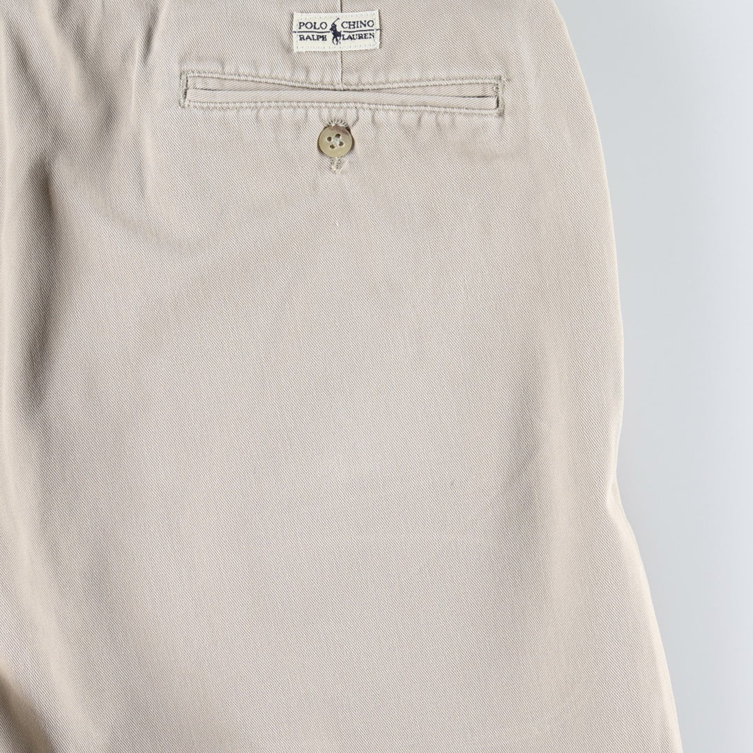 Ralph Lauren POLO by Ralph Lauren HAMMOND PANT, two-pleat chino pants, men's w36 equivalent cotton Beige type Vintage Second Hand