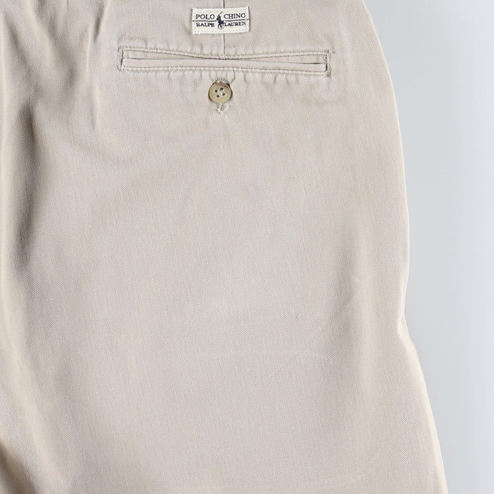 Ralph Lauren POLO by Ralph Lauren HAMMOND PANT, two-pleat chino pants, men's w36 equivalent cotton Beige type Vintage Second Hand