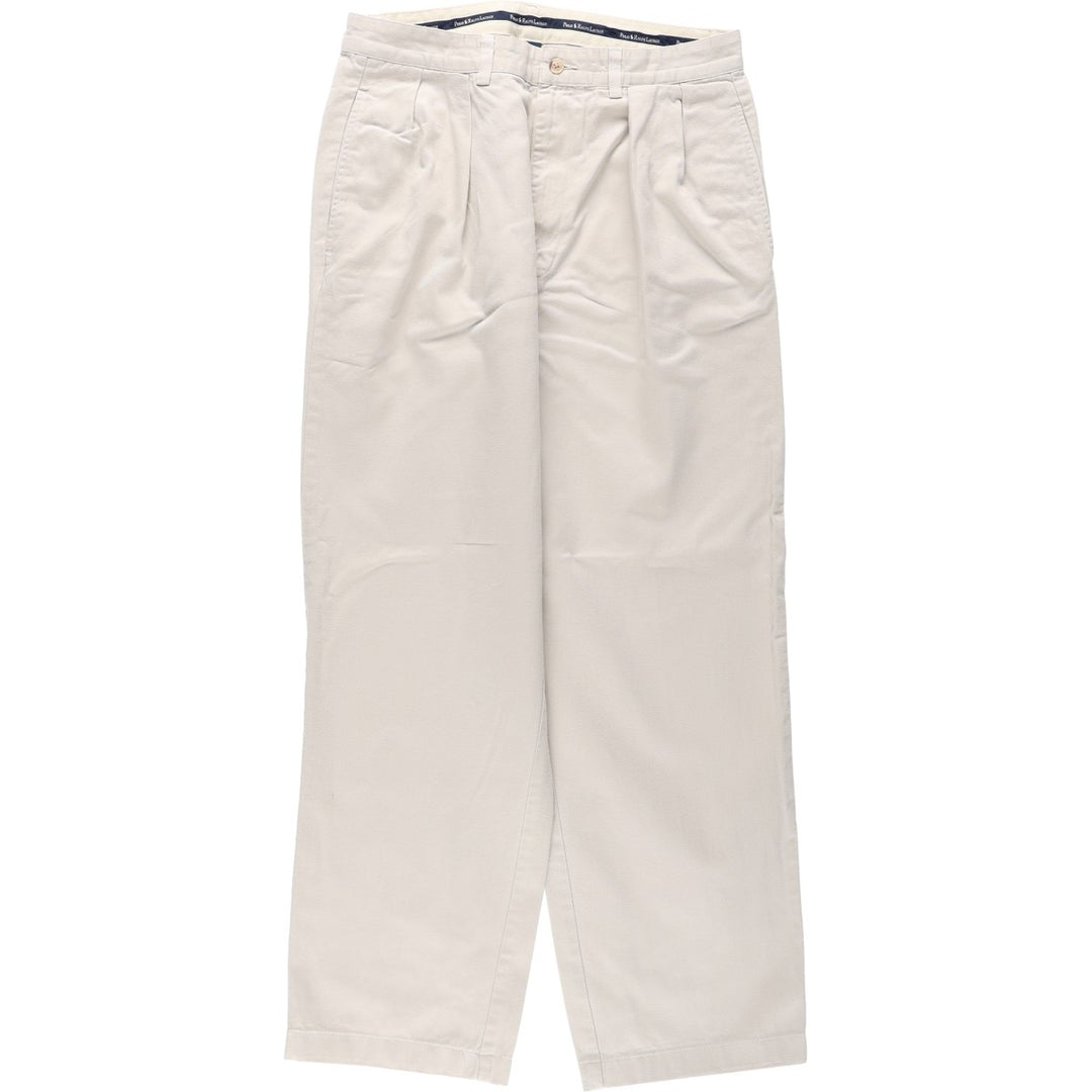 Ralph Lauren POLO RALPH LAUREN ANDREW PANT Two-pleat chino pants Men's size W32 cotton ivory Vintage Second Hand