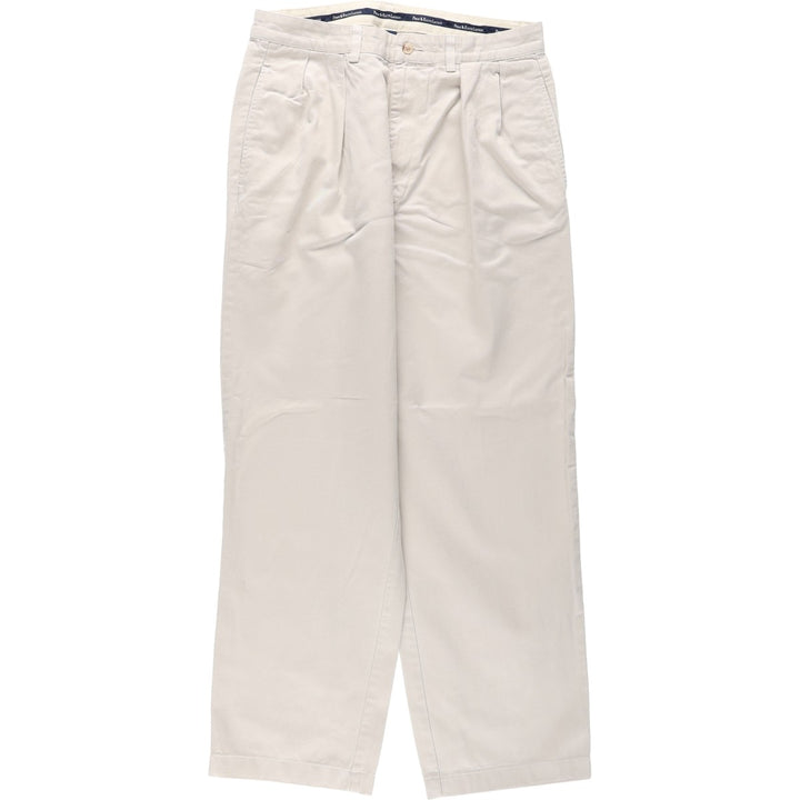 Ralph Lauren POLO RALPH LAUREN ANDREW PANT Two-pleat chino pants Men's size W32 cotton ivory Vintage Second Hand