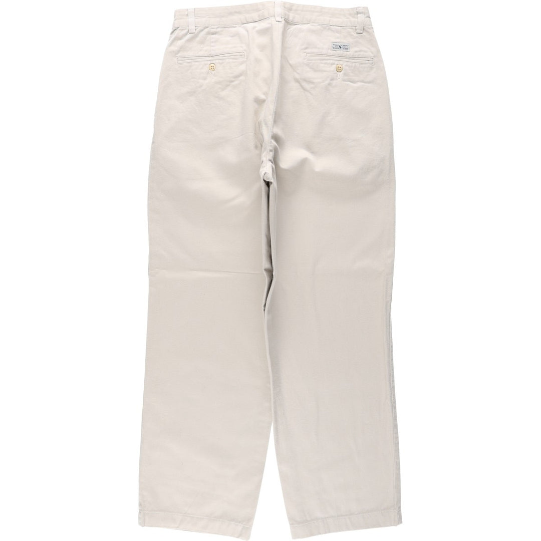 Ralph Lauren POLO RALPH LAUREN ANDREW PANT Two-pleat chino pants Men's size W32 cotton ivory Vintage Second Hand