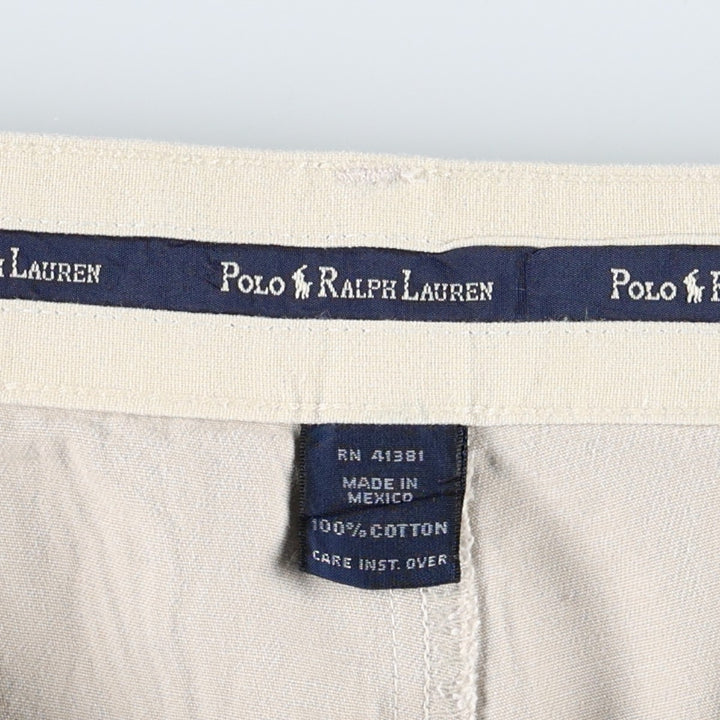 Ralph Lauren POLO RALPH LAUREN ANDREW PANT Two-pleat chino pants Men's size W32 cotton ivory Vintage Second Hand