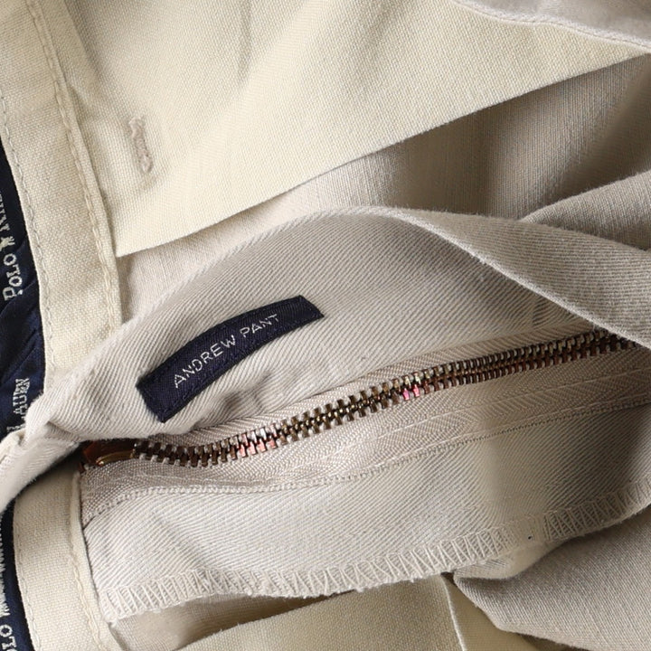 Ralph Lauren POLO RALPH LAUREN ANDREW PANT Two-pleat chino pants Men's size W32 cotton ivory Vintage Second Hand