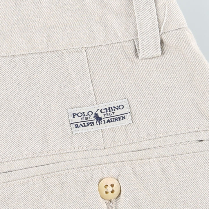 Ralph Lauren POLO RALPH LAUREN ANDREW PANT Two-pleat chino pants Men's size W32 cotton ivory Vintage Second Hand
