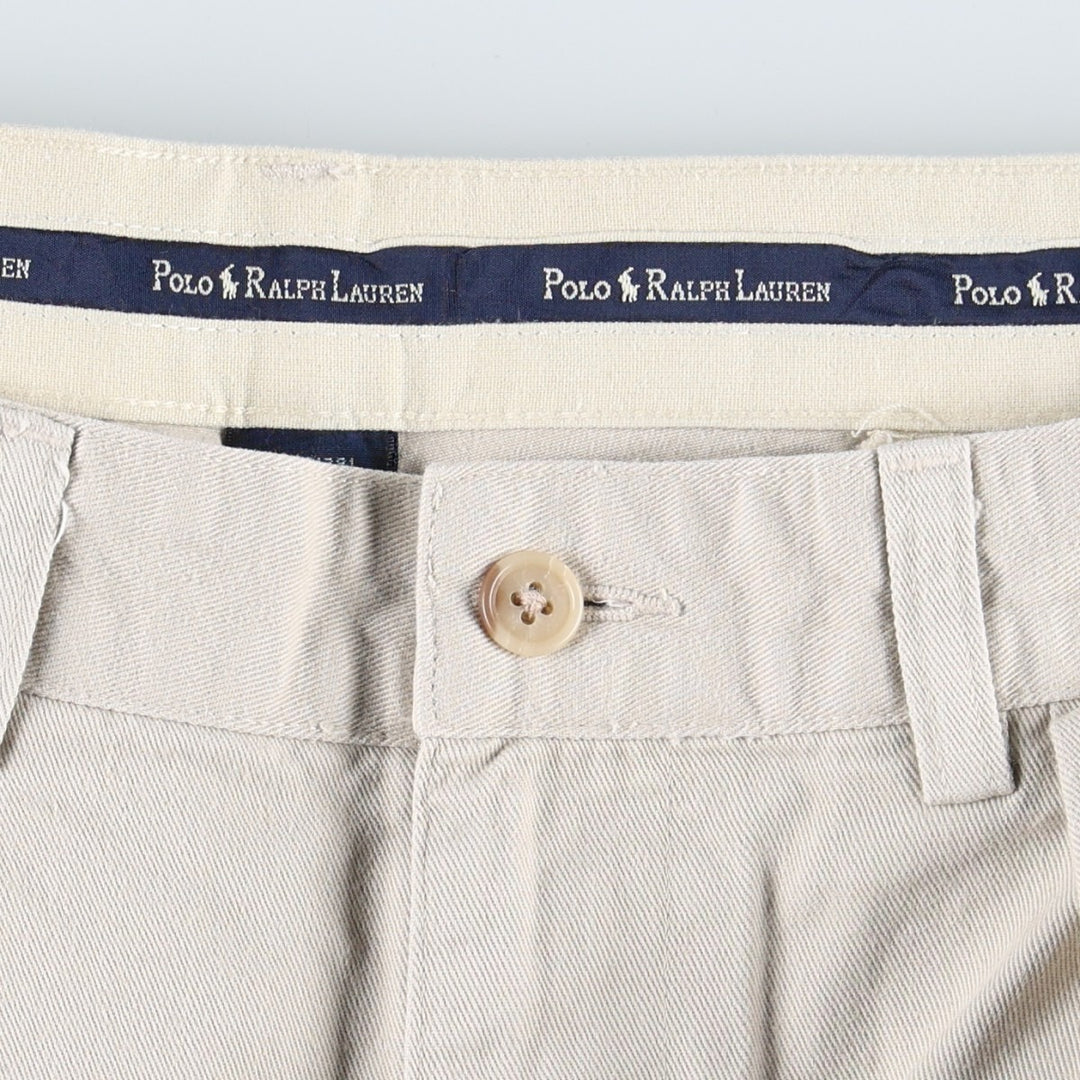Ralph Lauren POLO RALPH LAUREN ANDREW PANT Two-pleat chino pants Men's size W32 cotton ivory Vintage Second Hand