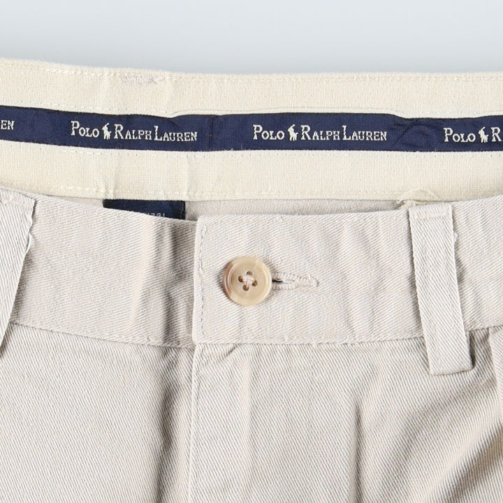 Ralph Lauren POLO RALPH LAUREN ANDREW PANT Two-pleat chino pants Men's size W32 cotton ivory Vintage Second Hand