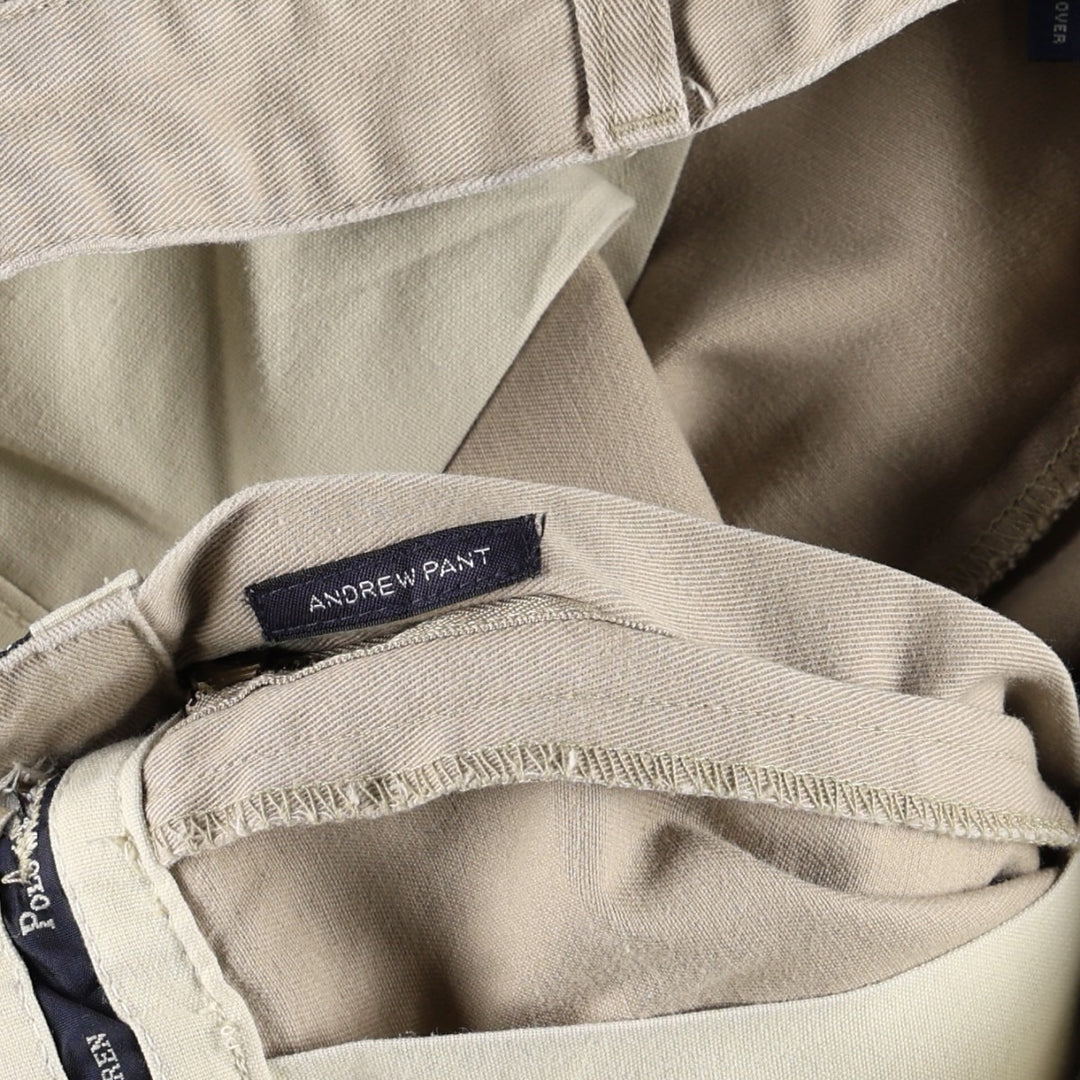 Ralph Lauren POLO by Ralph Lauren ANDREW PANT Two-pleat chino pants for men, equivalent to W34 cotton Khaki type beige Vintage Second Hand