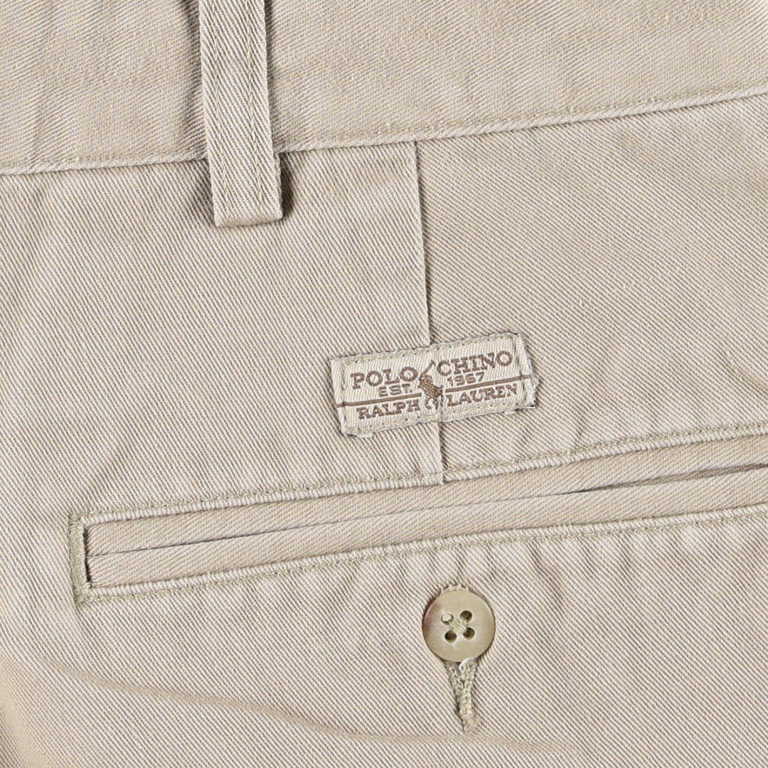 Ralph Lauren POLO by Ralph Lauren ANDREW PANT Two-pleat chino pants for men, equivalent to W34 cotton Khaki type beige Vintage Second Hand