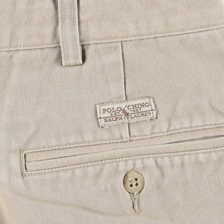 Ralph Lauren POLO by Ralph Lauren ANDREW PANT Two-pleat chino pants for men, equivalent to W34 cotton Khaki type beige Vintage Second Hand