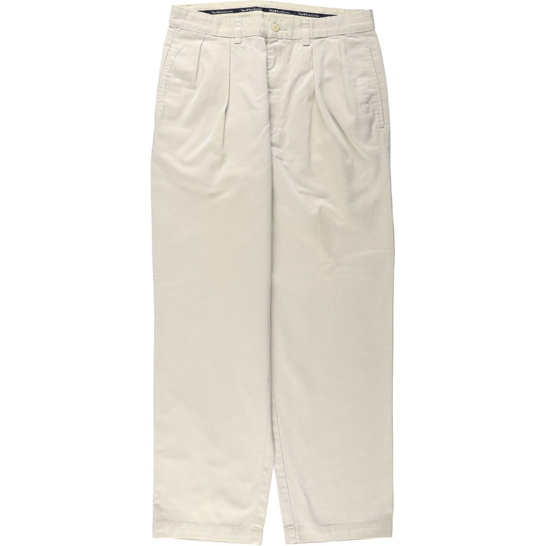 Ralph Lauren POLO RALPH LAUREN ANDREW PANT Two-pleat chino pants Men's size W32 cotton ivory Vintage Second Hand