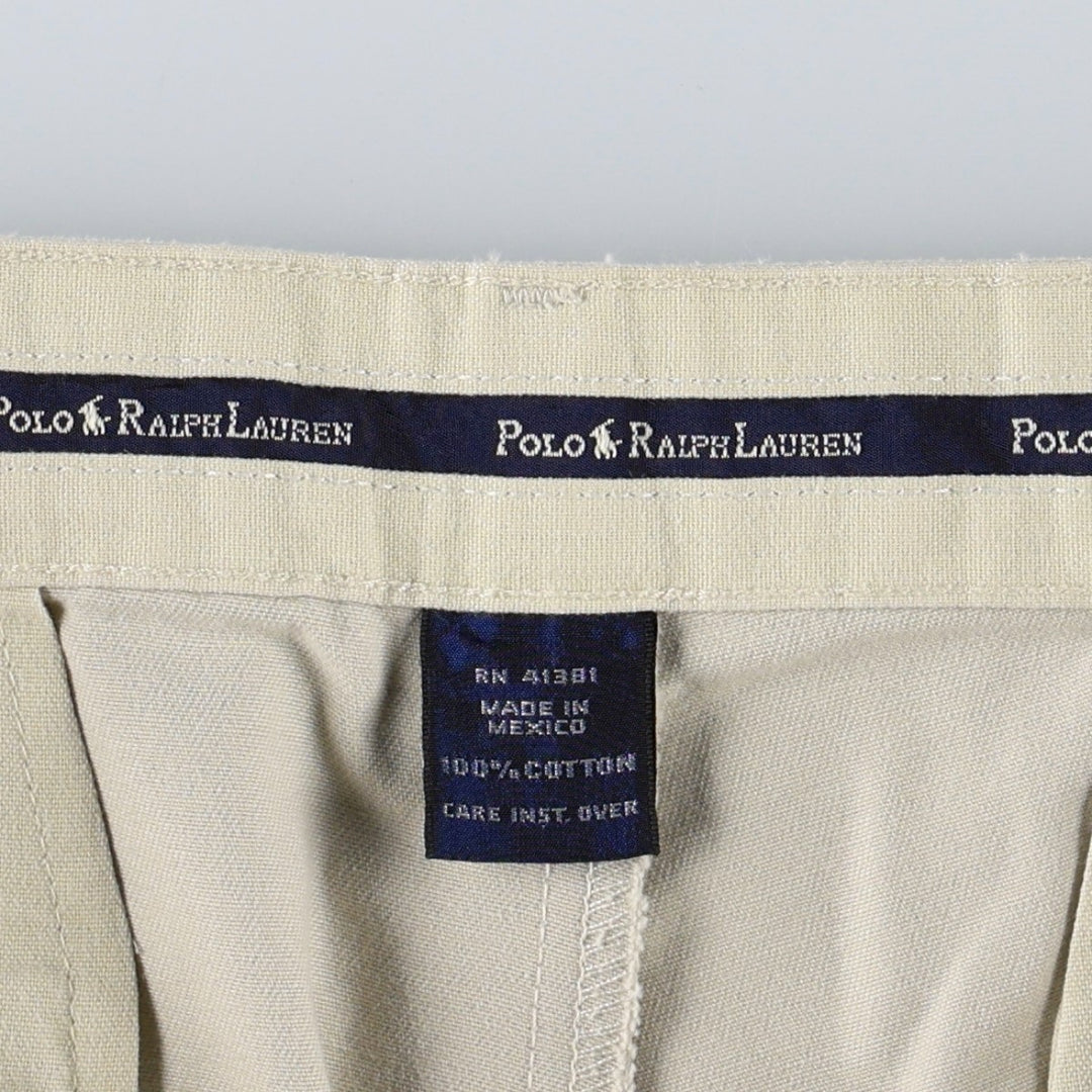 Ralph Lauren POLO RALPH LAUREN ANDREW PANT Two-pleat chino pants Men's size W32 cotton ivory Vintage Second Hand