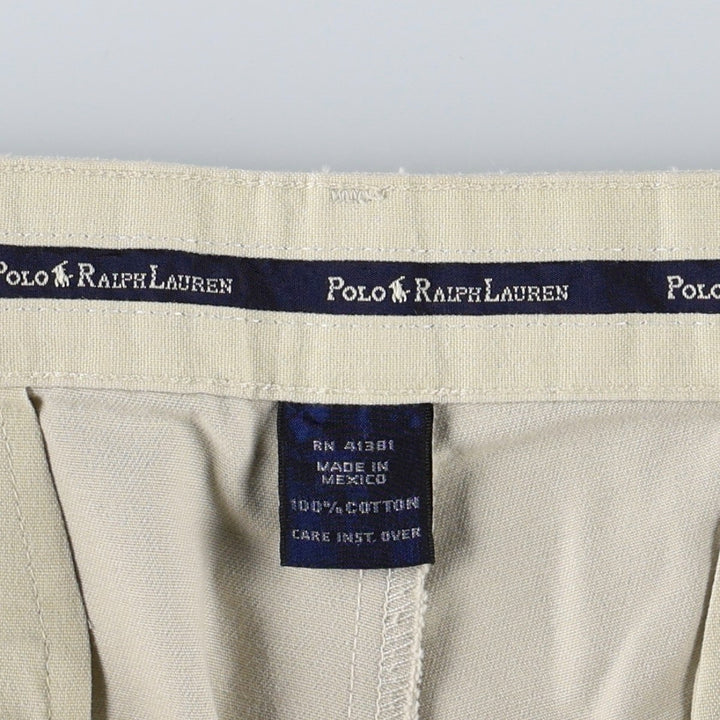 Ralph Lauren POLO RALPH LAUREN ANDREW PANT Two-pleat chino pants Men's size W32 cotton ivory Vintage Second Hand