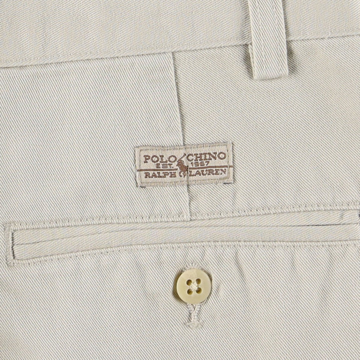 Ralph Lauren POLO RALPH LAUREN ANDREW PANT Two-pleat chino pants Men's size W32 cotton ivory Vintage Second Hand