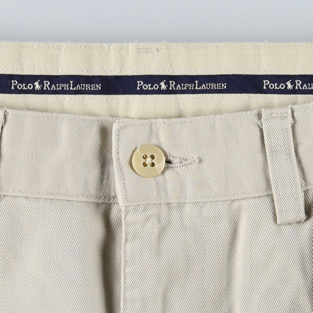 Ralph Lauren POLO RALPH LAUREN ANDREW PANT Two-pleat chino pants Men's size W32 cotton ivory Vintage Second Hand