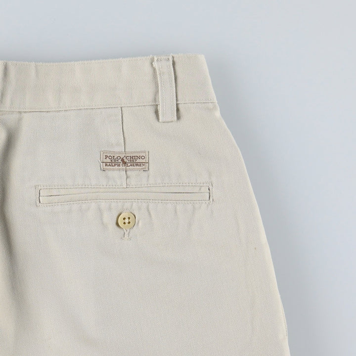 Ralph Lauren POLO RALPH LAUREN ANDREW PANT Two-pleat chino pants Men's size W32 cotton ivory Vintage Second Hand