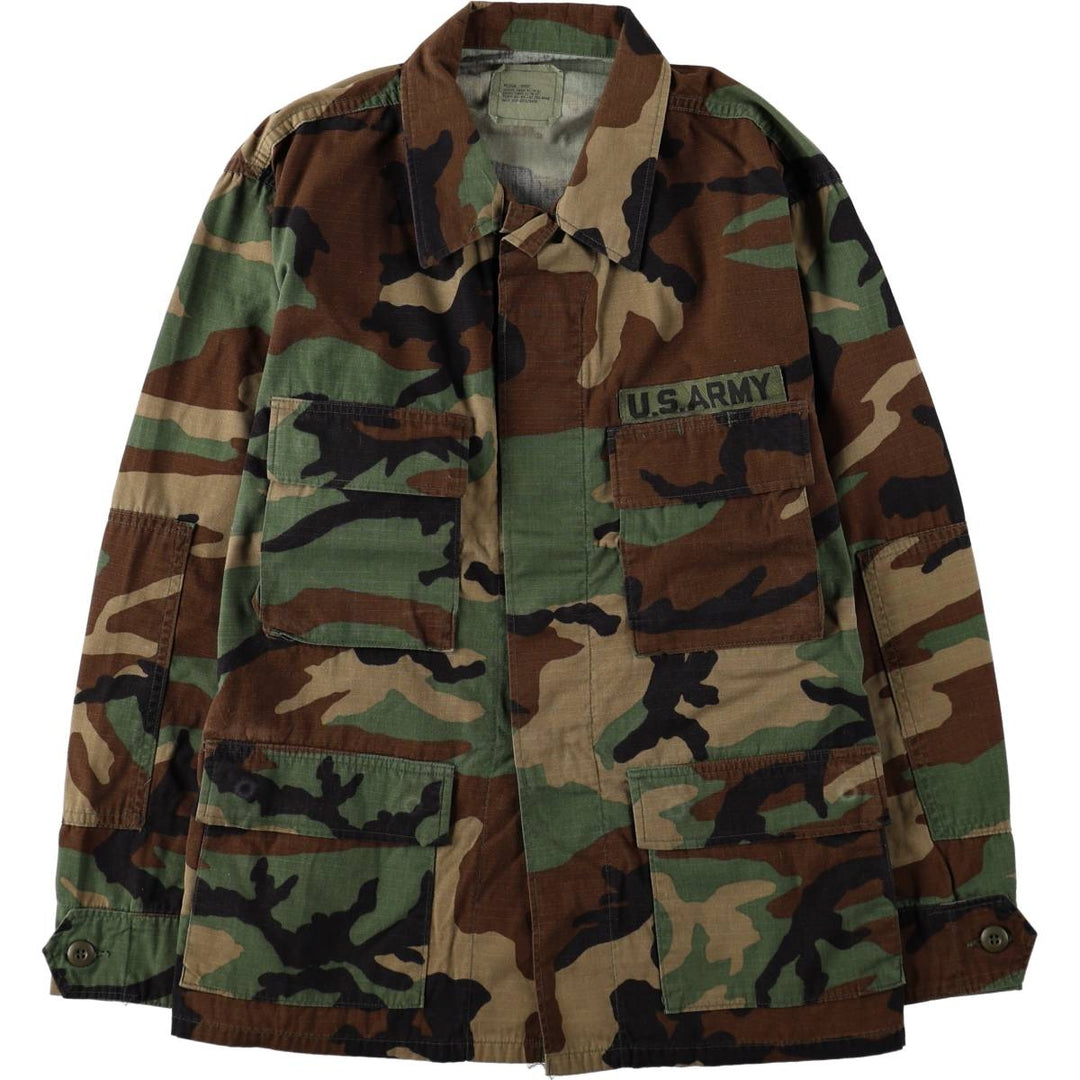 Authentic US military issue, 1990'S camouflage pattern, woodland camo BDU military jacket, made in USA, men's size M equivalent, vintage. Nylon Khaki type Vintage Second Hand