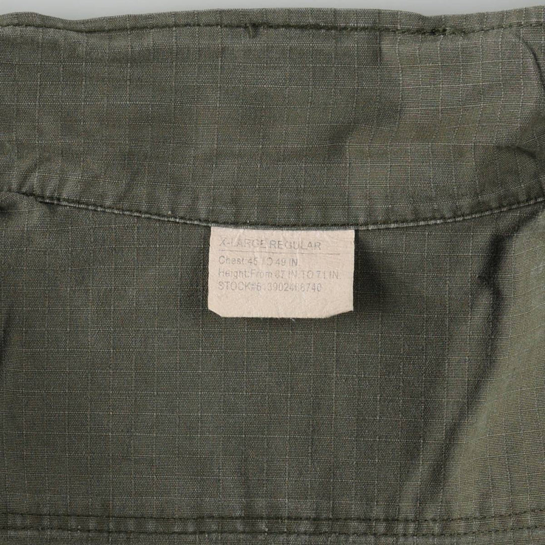 Civilian Jungle Fatigue Military Jacket, X-LARGE REGULAR (equivalent to Men's XL) cotton Khaki type Vintage Second Hand