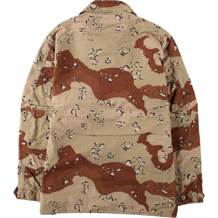 Authentic US military issue, 1980'S camouflage pattern 6C desert chocolate chip camo BDU military jacket, made in USA, XLARGE REGULAR (equivalent to men's XL). Nylon Beige type Vintage Second Hand