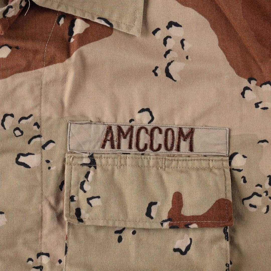 Authentic US military issue, 1990'S camouflage pattern 6C desert chocolate chip camo BDU military jacket, made in USA, MEDIUM-SHORT (equivalent to men's M). Nylon Beige type Vintage Second Hand