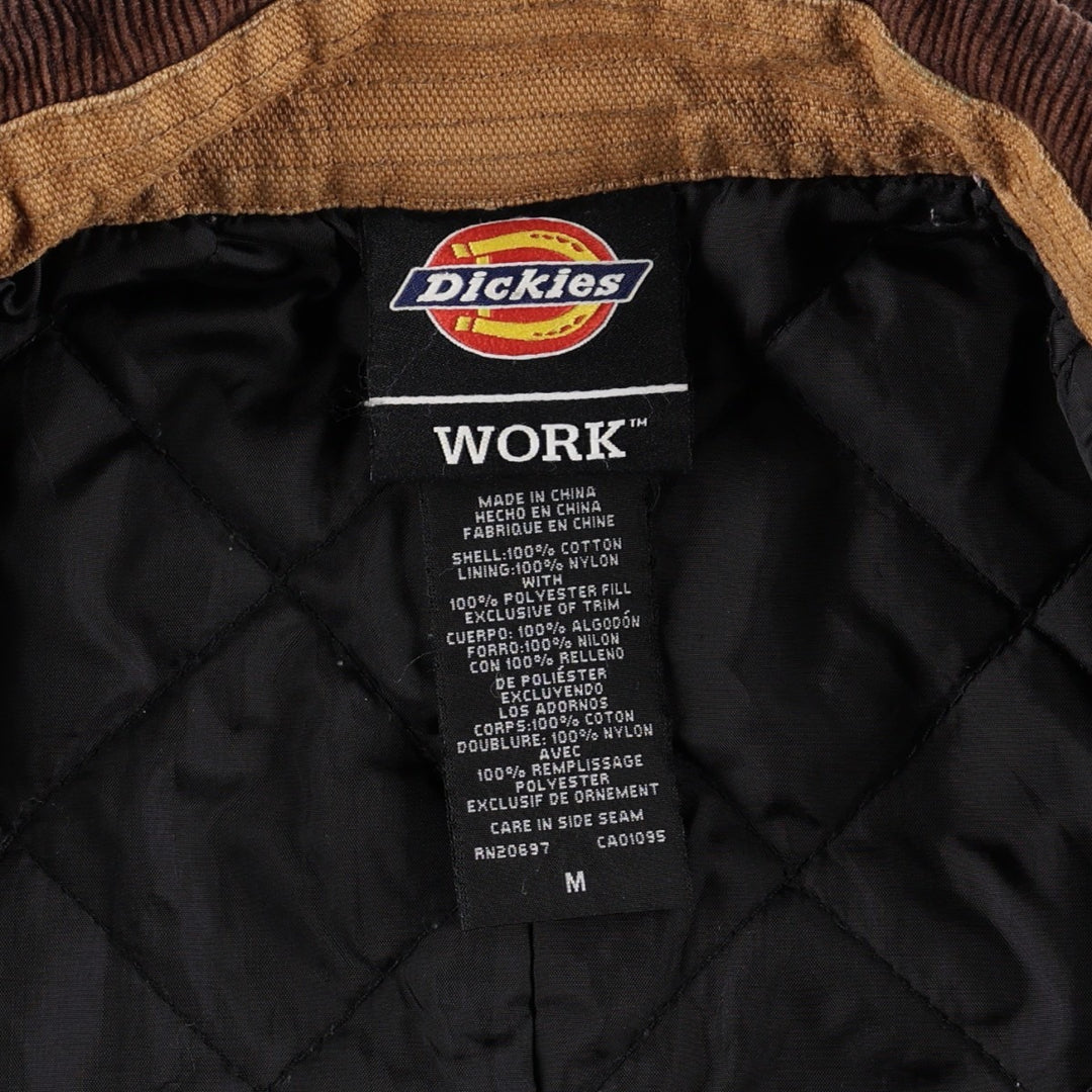 Dickies Ridgecoat-type padded duck work jacket, men's size M. cotton brown type Vintage Second Hand