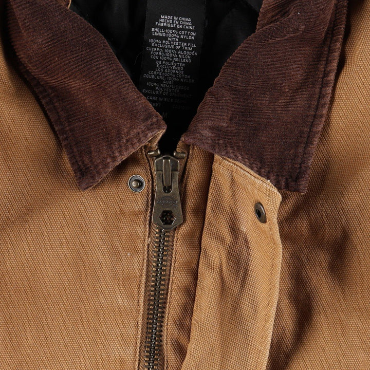 Dickies Ridgecoat-type padded duck work jacket, men's size M. cotton brown type Vintage Second Hand