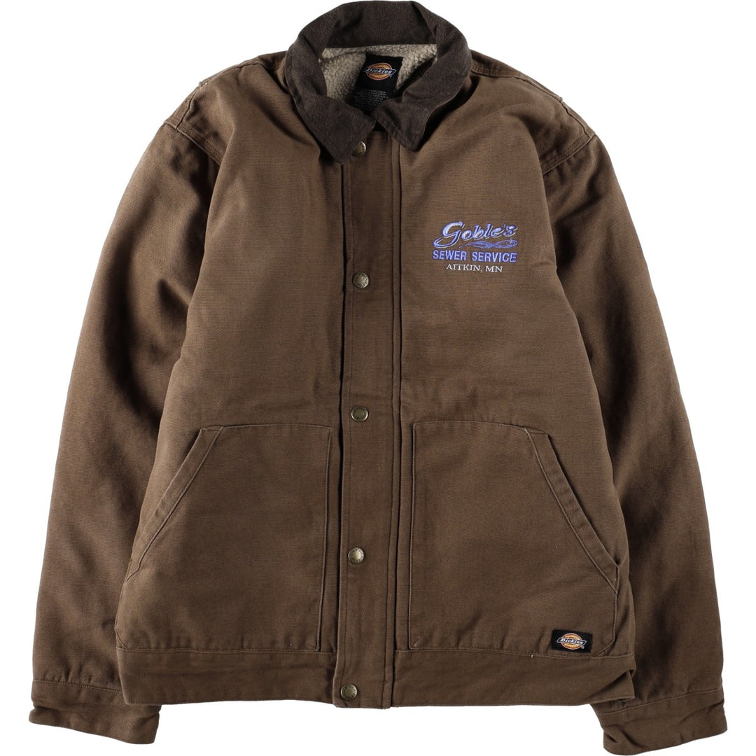 Dickies Traditional Jacket Type, Padded Duck Work Jacket, Men's Size L (approx.) cotton brown type Vintage Second Hand