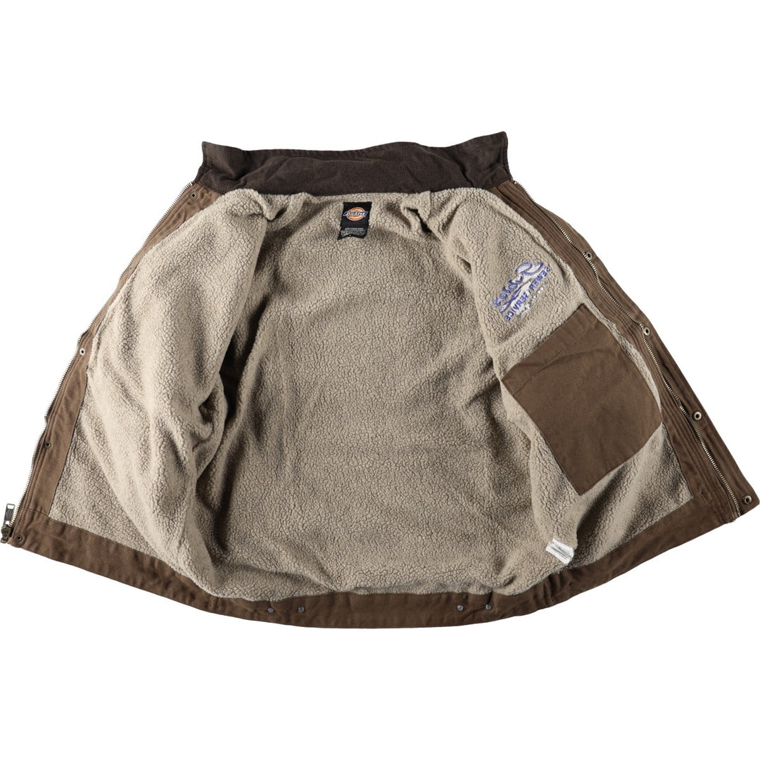 Dickies Traditional Jacket Type, Padded Duck Work Jacket, Men's Size L (approx.) cotton brown type Vintage Second Hand