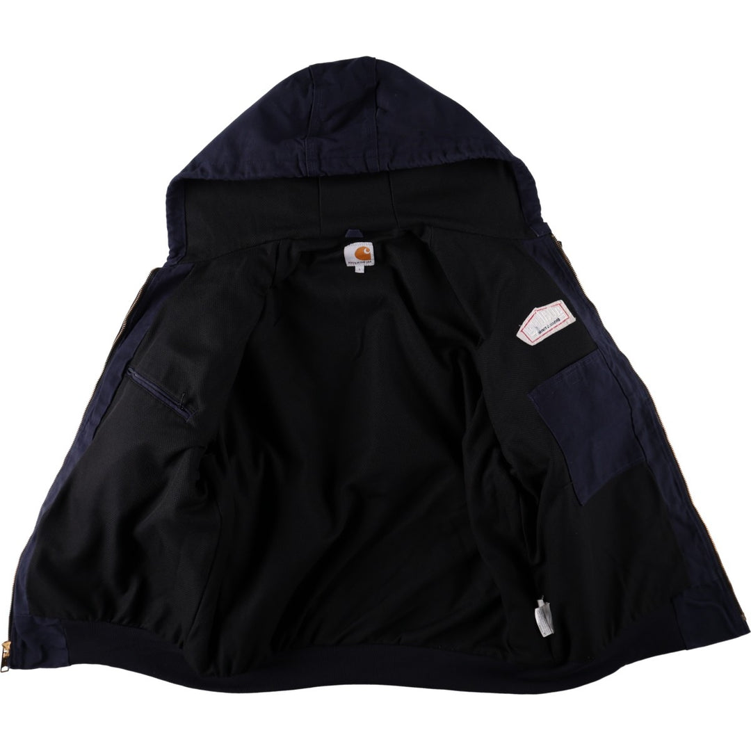 Carhartt Active Jacket Duck Full Zip Parka Made in USA Men's L size cotton navy blue type Vintage Second Hand