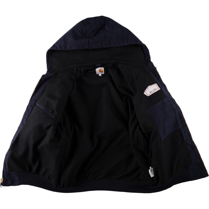 Carhartt Active Jacket Duck Full Zip Parka Made in USA Men's L size cotton navy blue type Vintage Second Hand