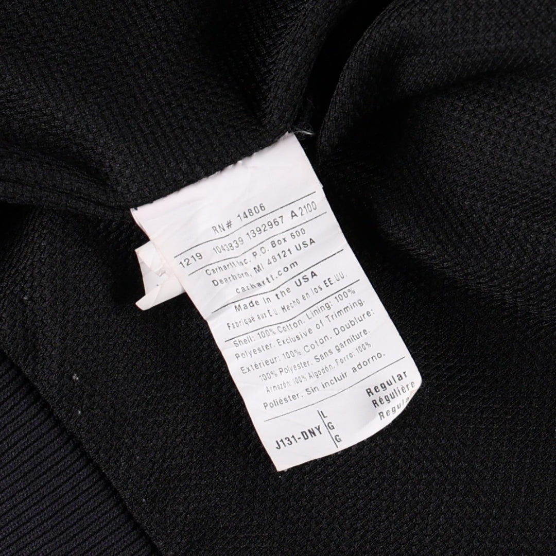 Carhartt Active Jacket Duck Full Zip Parka Made in USA Men's L size cotton navy blue type Vintage Second Hand
