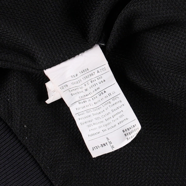 Carhartt Active Jacket Duck Full Zip Parka Made in USA Men's L size cotton navy blue type Vintage Second Hand