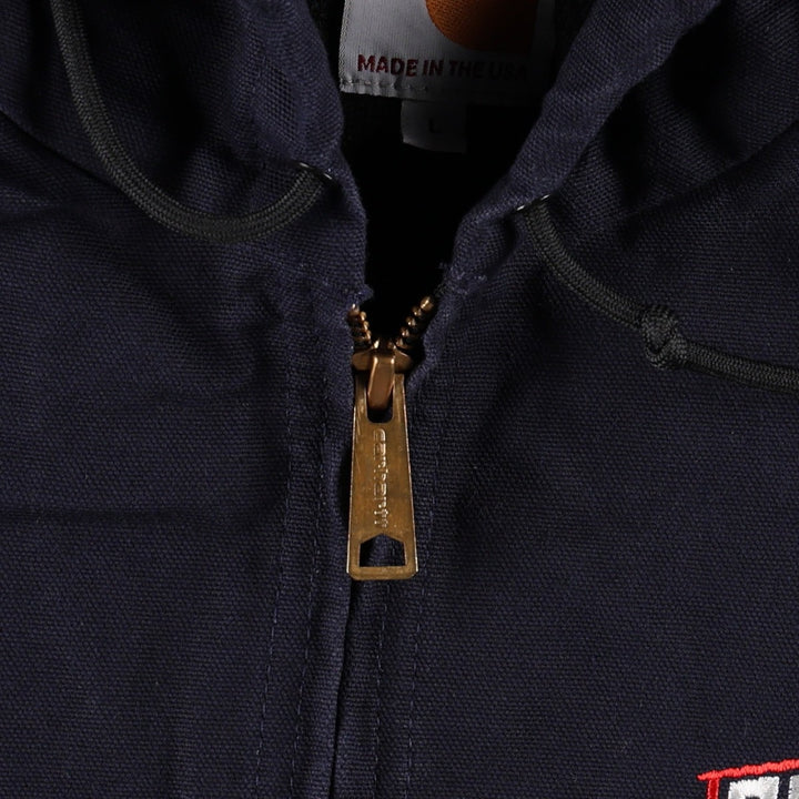 Carhartt Active Jacket Duck Full Zip Parka Made in USA Men's L size cotton navy blue type Vintage Second Hand