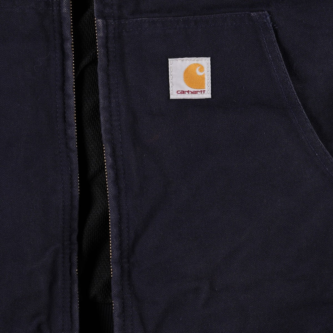 Carhartt Active Jacket Duck Full Zip Parka Made in USA Men's L size cotton navy blue type Vintage Second Hand