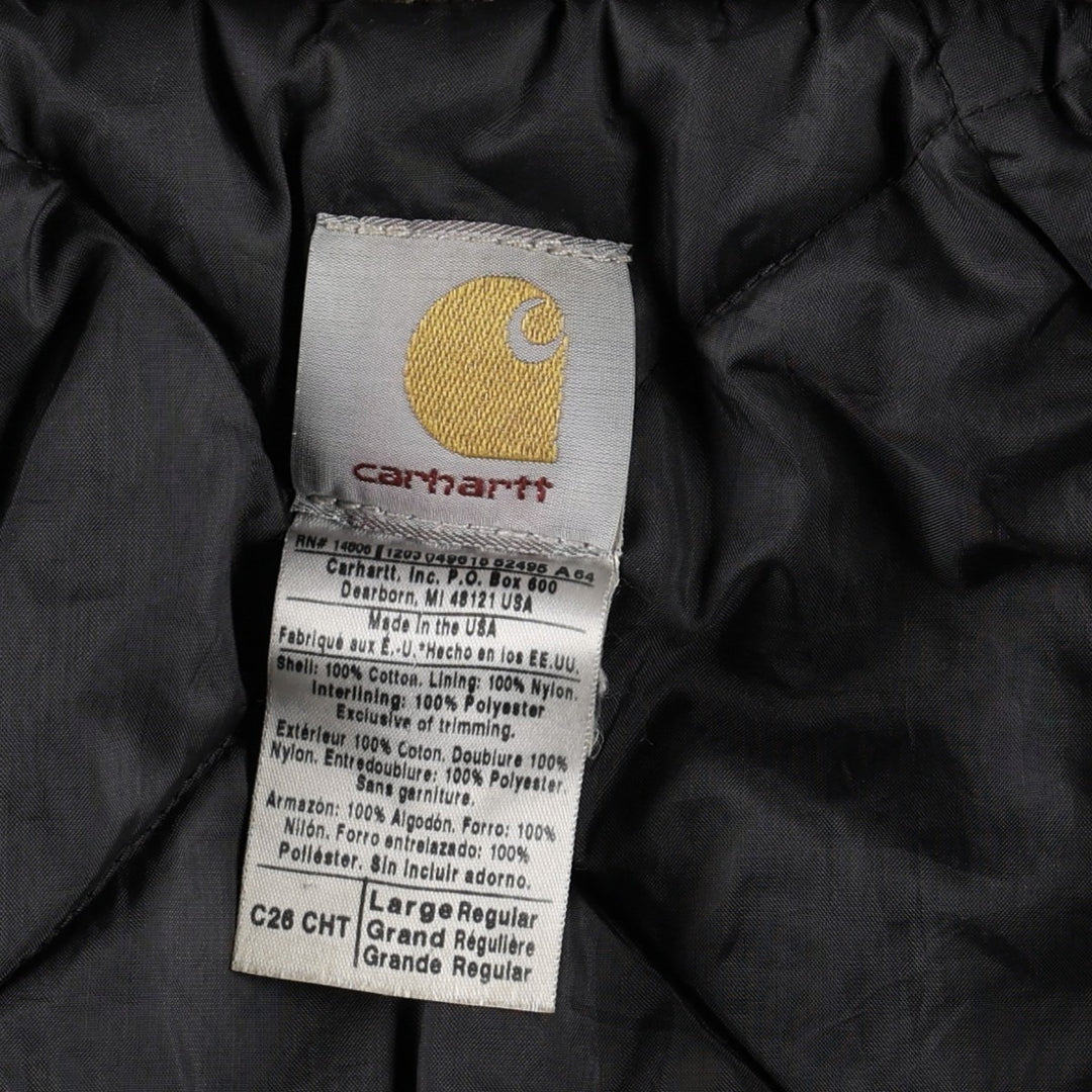 Carhartt Traditional Padded Duck Work Jacket, Made in USA, Men's Size L cotton brown type Vintage Second Hand