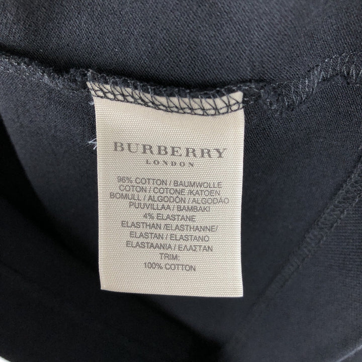 Burberry's London round collar, three-quarter sleeve polo shirt, women's size M (approx.) cotton black type Vintage Second Hand
