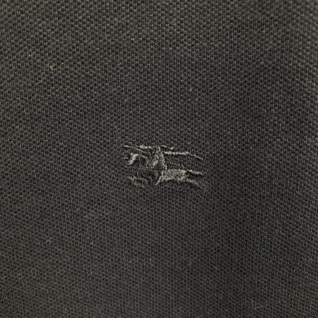 Burberry's London round collar, three-quarter sleeve polo shirt, women's size M (approx.) cotton black type Vintage Second Hand