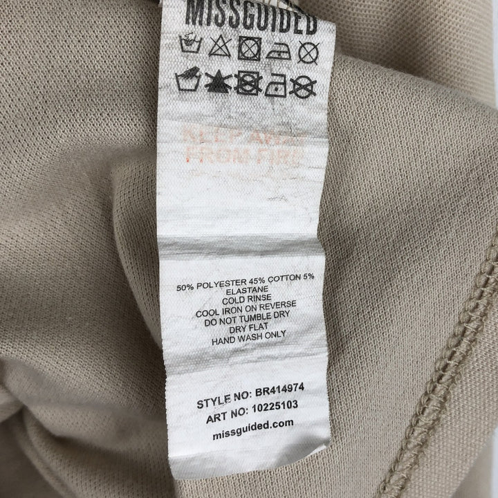 Playboy Missguided cropped long-sleeve polo shirt, women's size XS (approx.) polyester Beige type Vintage Second Hand