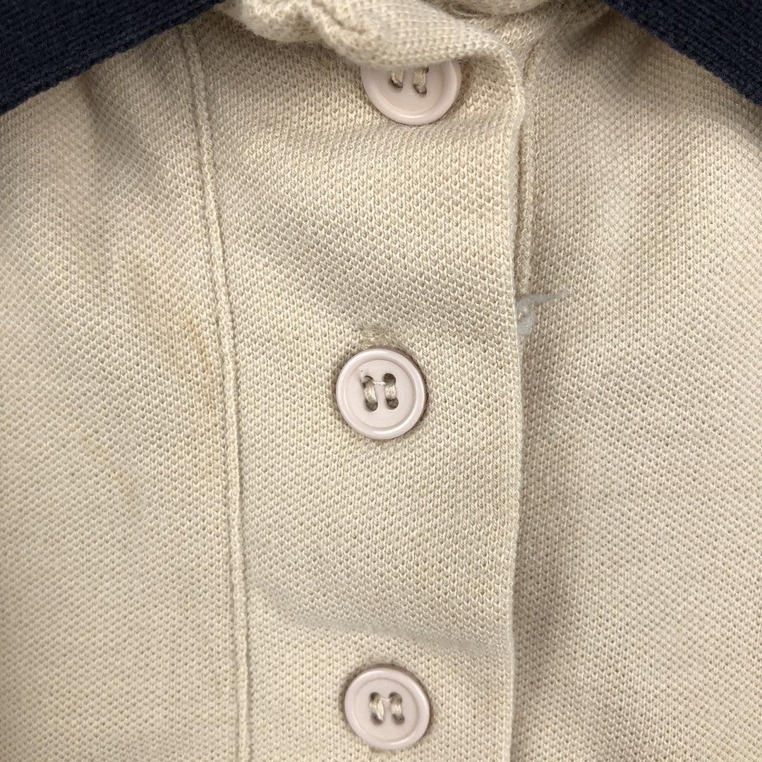 Playboy Missguided cropped long-sleeve polo shirt, women's size XS (approx.) polyester Beige type Vintage Second Hand
