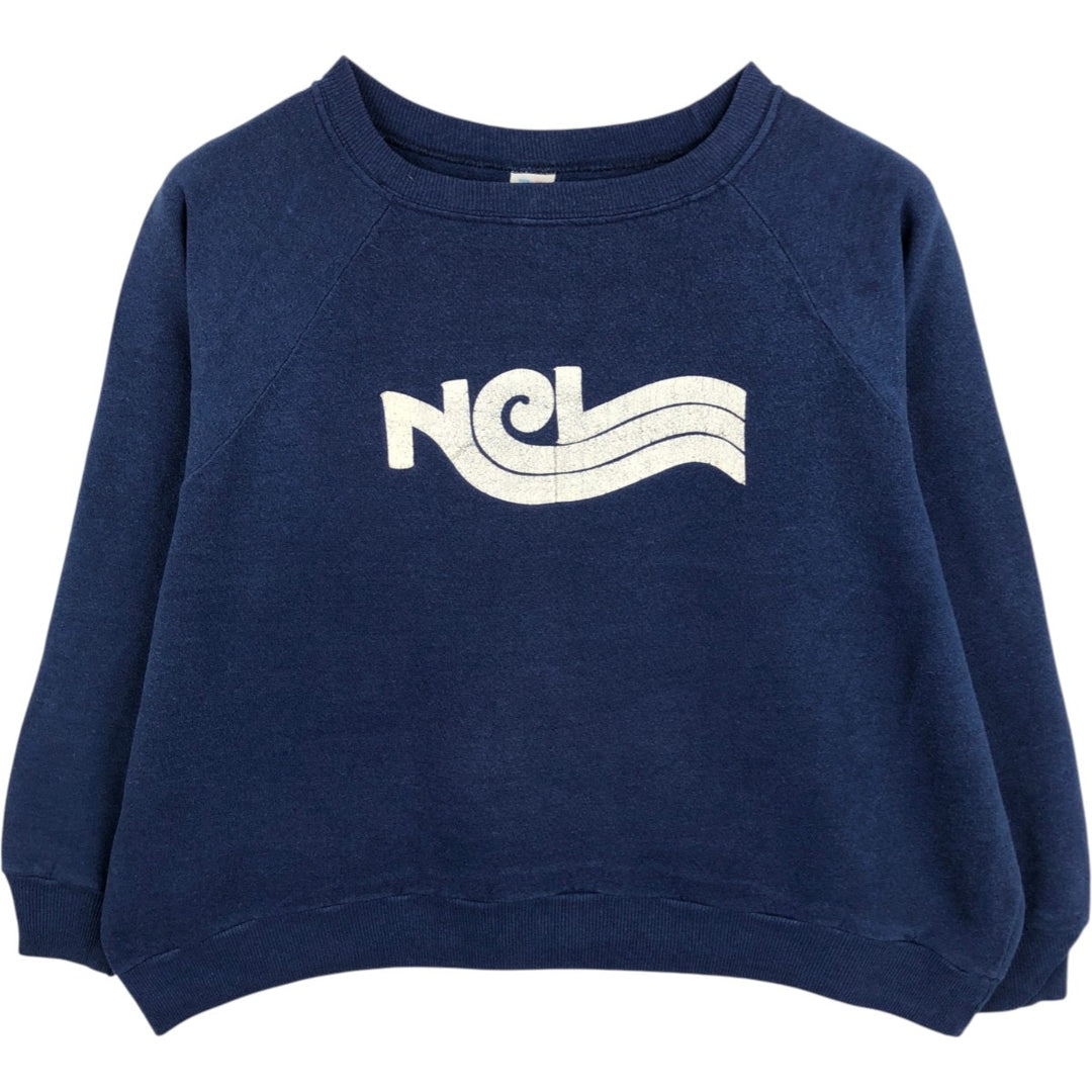 80s-90'S NCL (Norwegian Cruise Line) Advertising Sweatshirt, Made in USA, Women's Size M (approx.) acrylic navy blue type Vintage Second Hand