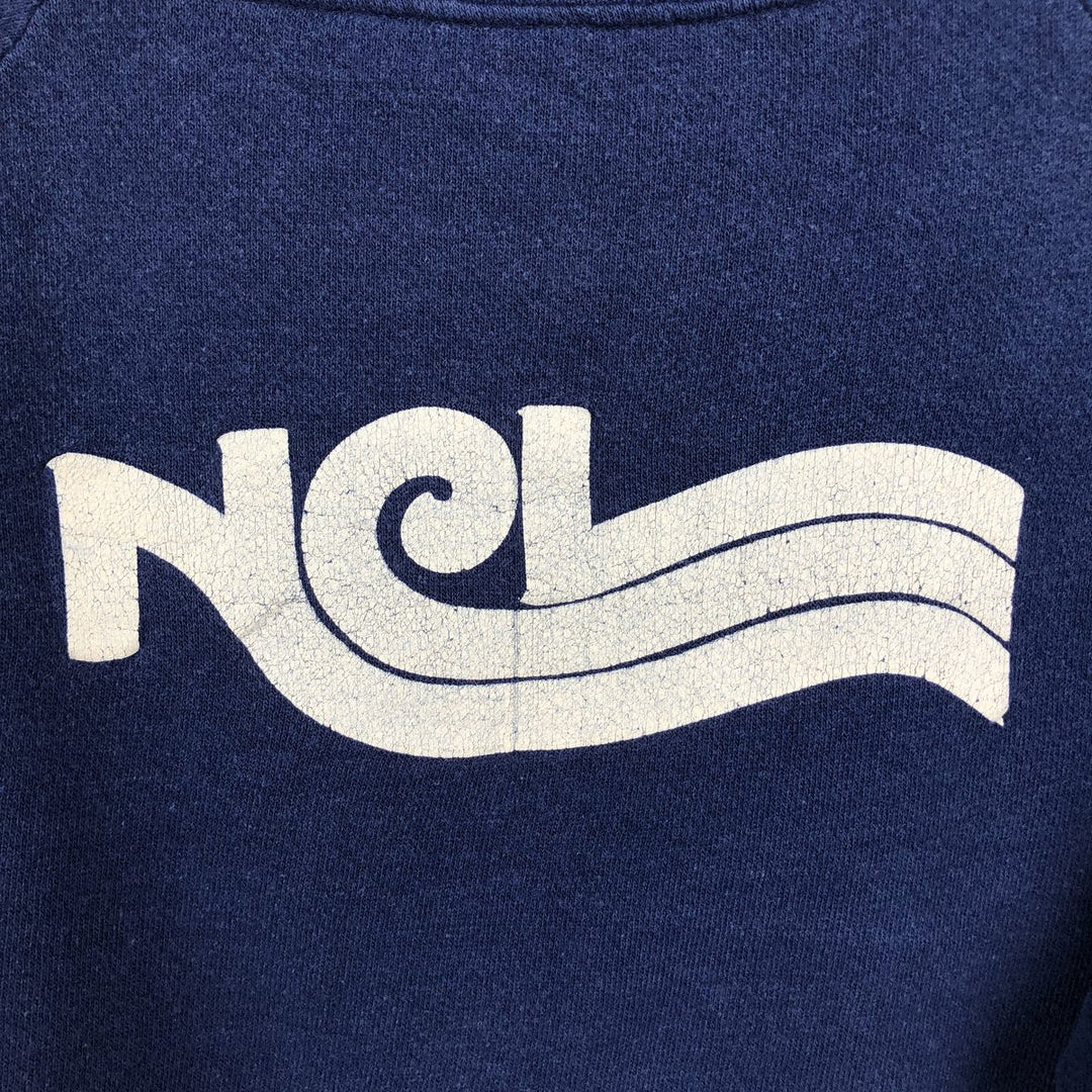 80s-90'S NCL (Norwegian Cruise Line) Advertising Sweatshirt, Made in USA, Women's Size M (approx.) acrylic navy blue type Vintage Second Hand