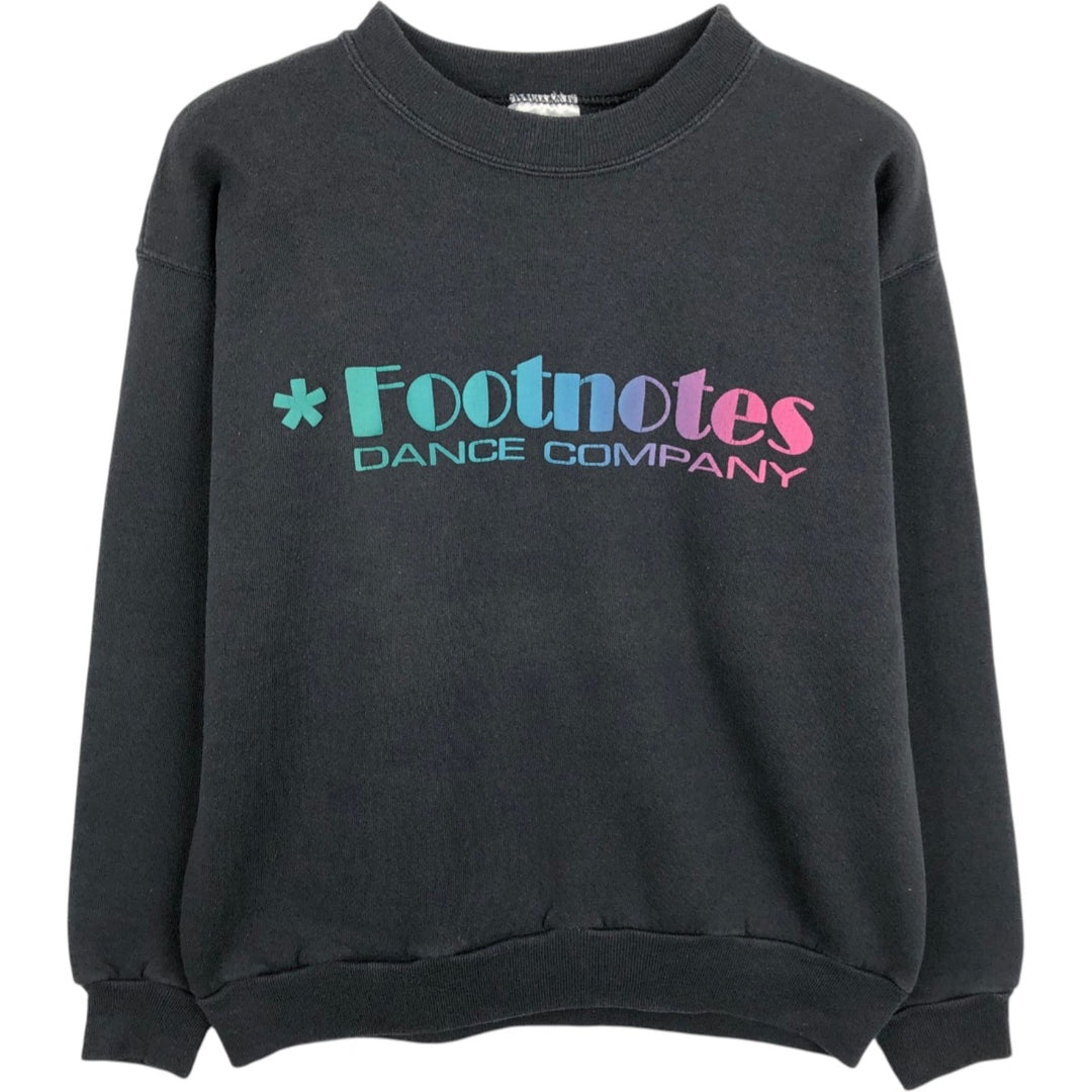 ~2000'S Hanes ACTIVEWEAR Printed Sweatshirt (Women's Size S) cotton Charcoal Vintage Second Hand