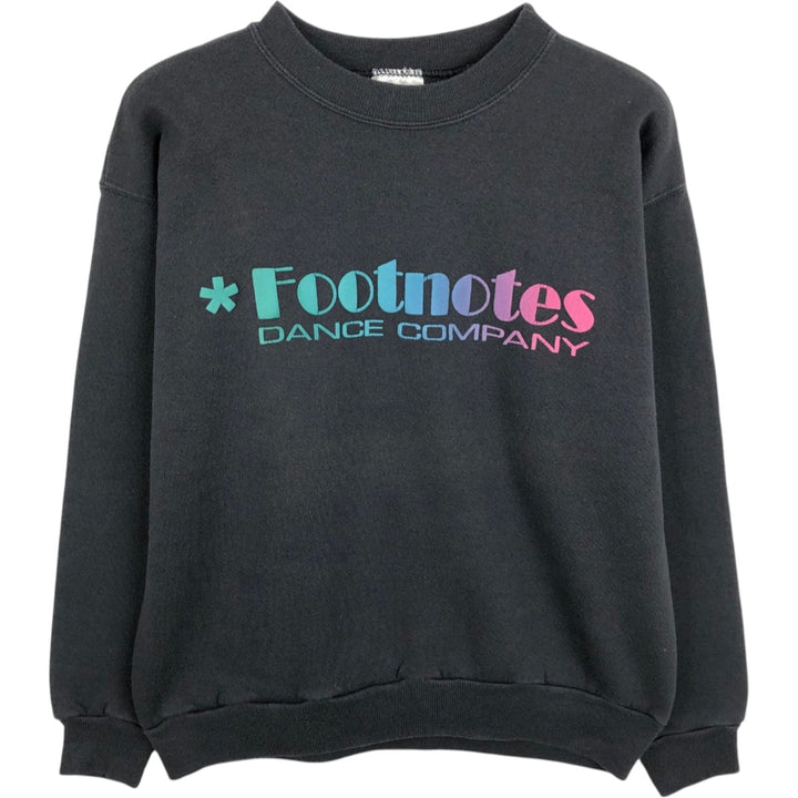 ~2000'S Hanes ACTIVEWEAR Printed Sweatshirt (Women's Size S) cotton Charcoal Vintage Second Hand