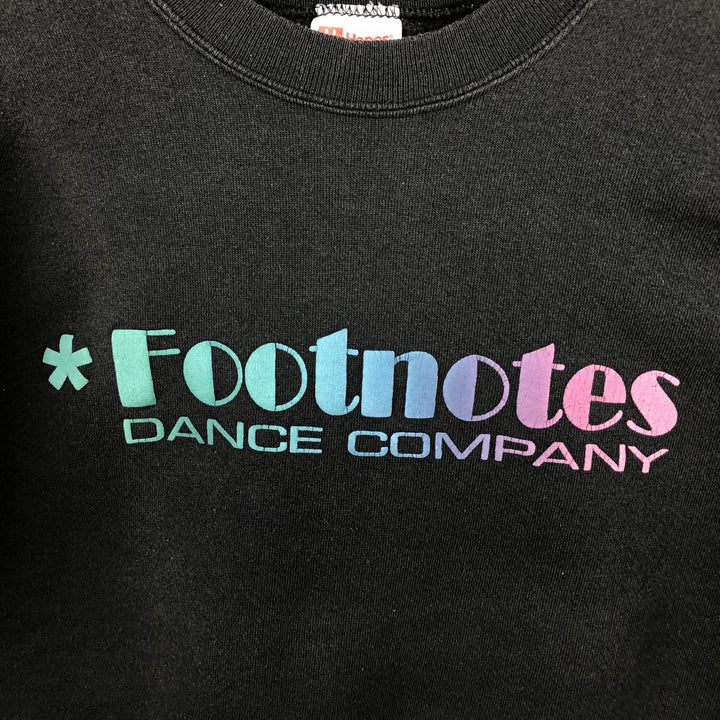 ~2000'S Hanes ACTIVEWEAR Printed Sweatshirt (Women's Size S) cotton Charcoal Vintage Second Hand