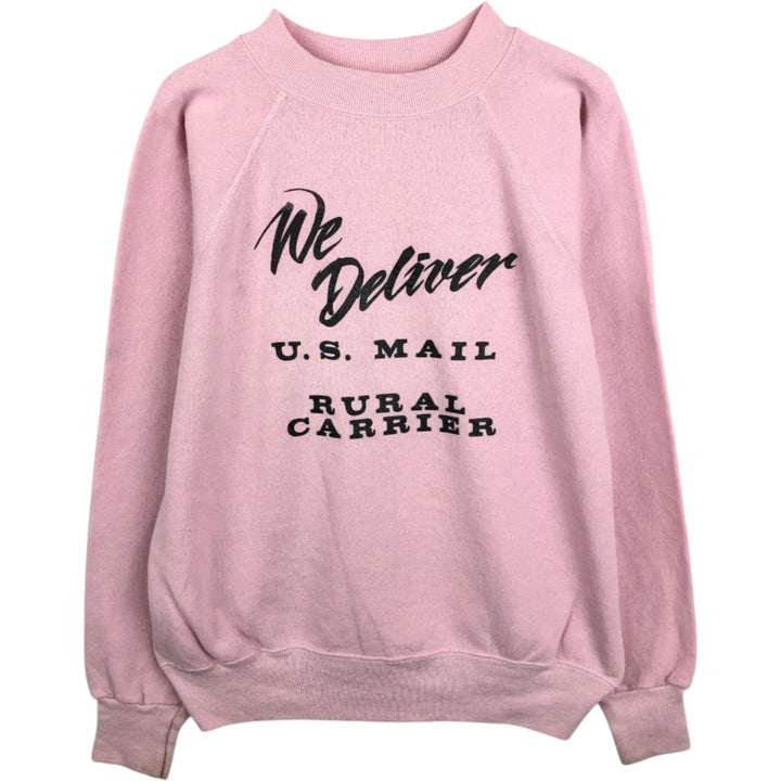 90'S ULTRA SWEATS Printed Sweatshirt, Made in USA, Women's Size L (Equivalent), Vintage cotton pink type Vintage Second Hand