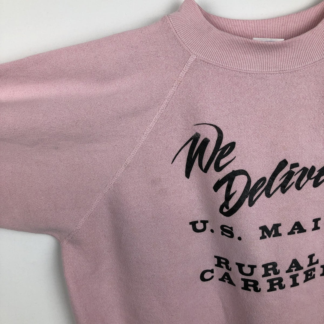 90'S ULTRA SWEATS Printed Sweatshirt, Made in USA, Women's Size L (Equivalent), Vintage cotton pink type Vintage Second Hand