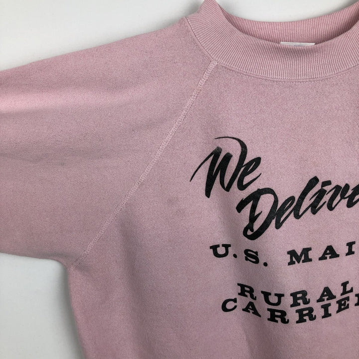 90'S ULTRA SWEATS Printed Sweatshirt, Made in USA, Women's Size L (Equivalent), Vintage cotton pink type Vintage Second Hand