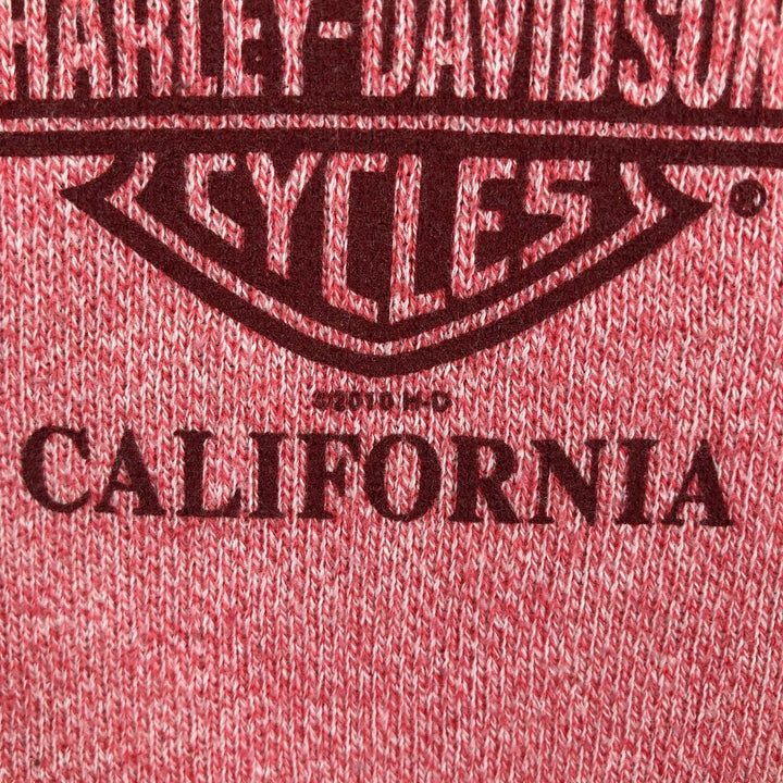 Harley-Davidson Skull Pattern Advertising Sweatshirt (Women's Size L) polyester pink type Vintage Second Hand
