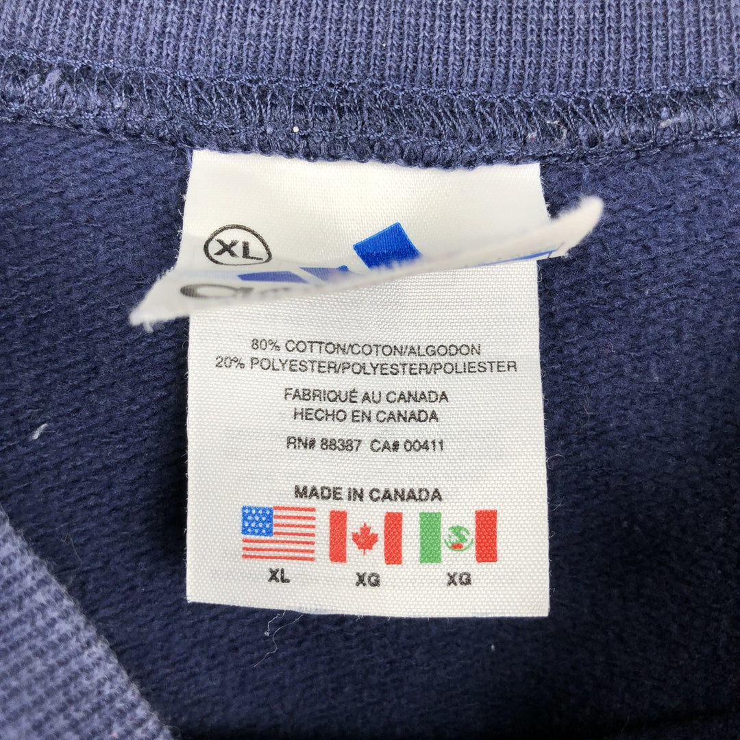 90s-00'S Adidas sweatshirt, made in Canada, women's size XL equivalent, vintage. cotton navy blue type Vintage Second Hand